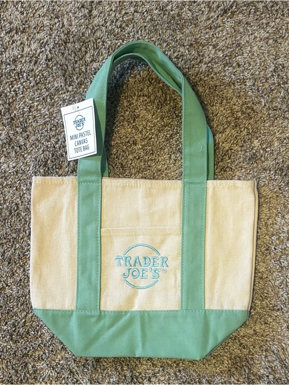 Pastel Green Canvas Tote Bag - Trader Joe’s
